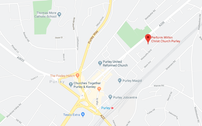 Map showing Christ Church Purley
